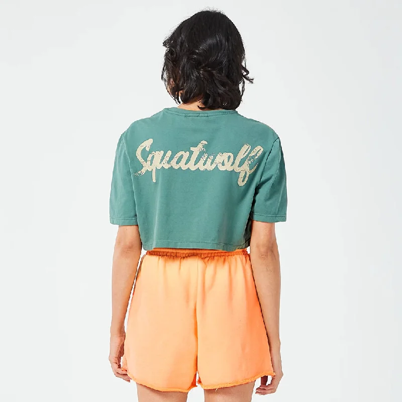 Retrograde Crop Tee - Orange Chiffon Marl & Dark Forest Marl