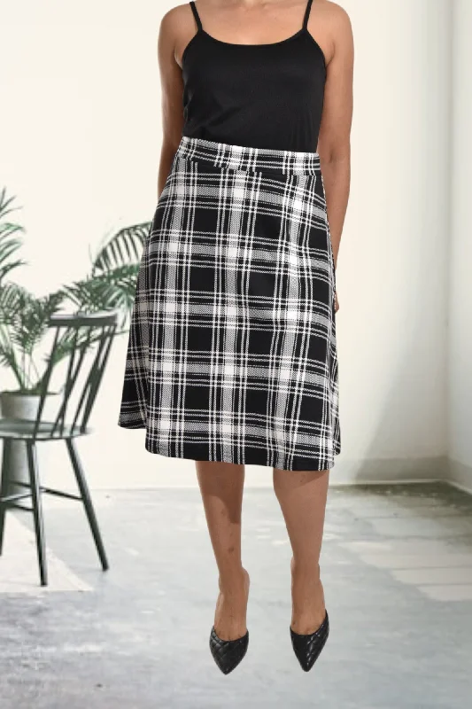 Black And White Flare Skirt