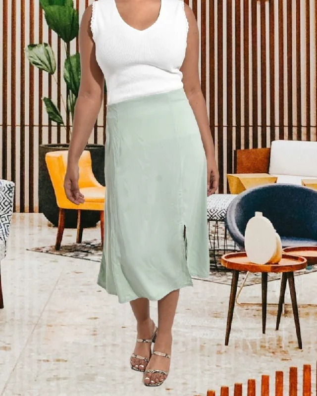 Ladies Sage Slit Skirt