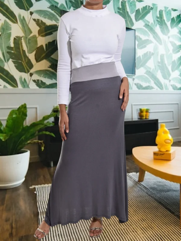 Ladies Grey Maxi Skirt