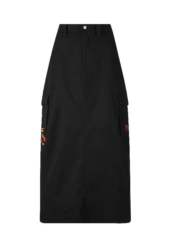 Womens Geisha Cargo Skirt - Black