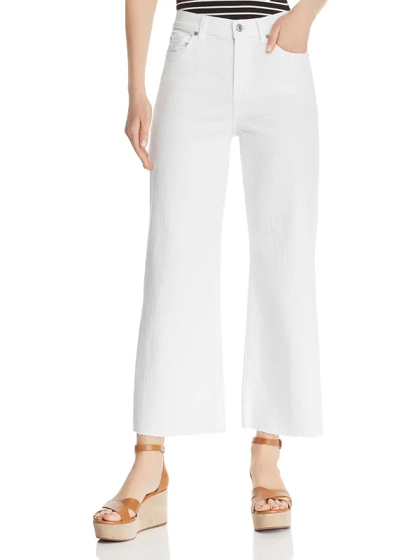 Alexa Womens Wide Leg Cropped Jeans