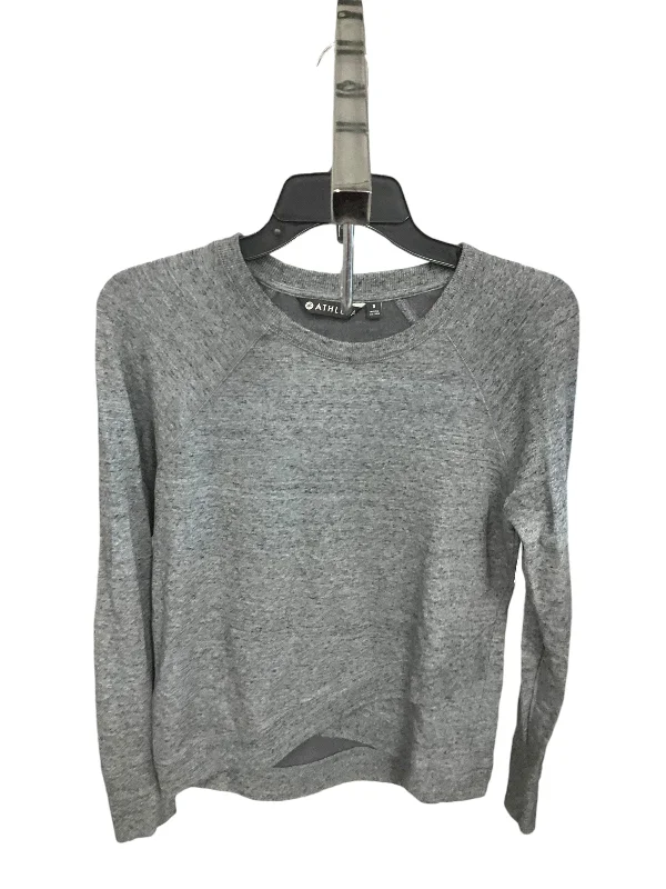 Athletic Top Long Sleeve Crewneck By Athleta In Grey, Size: S