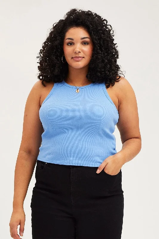 Blue Rib Tank Top