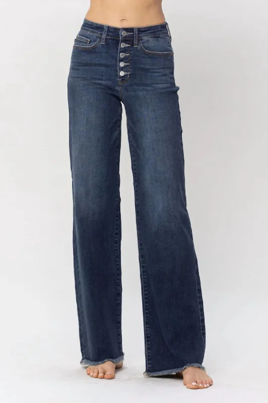 High Waist Wide Leg Jeans In Blue