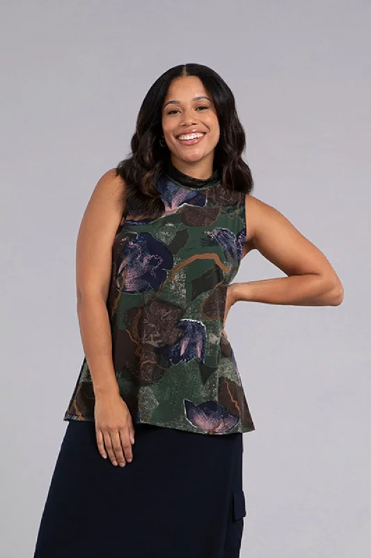 Mock Neck Tank | Abstract Floral