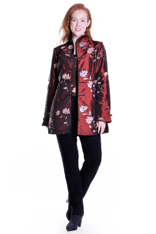 Sequined Floral Embroidered Coat