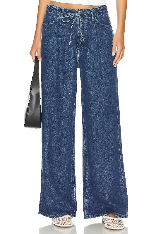 Super Drape Drawstring Pants In Blue