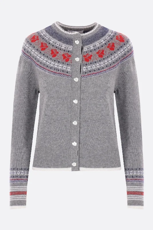 Rose Icelandic Fair Isle wool cardigan