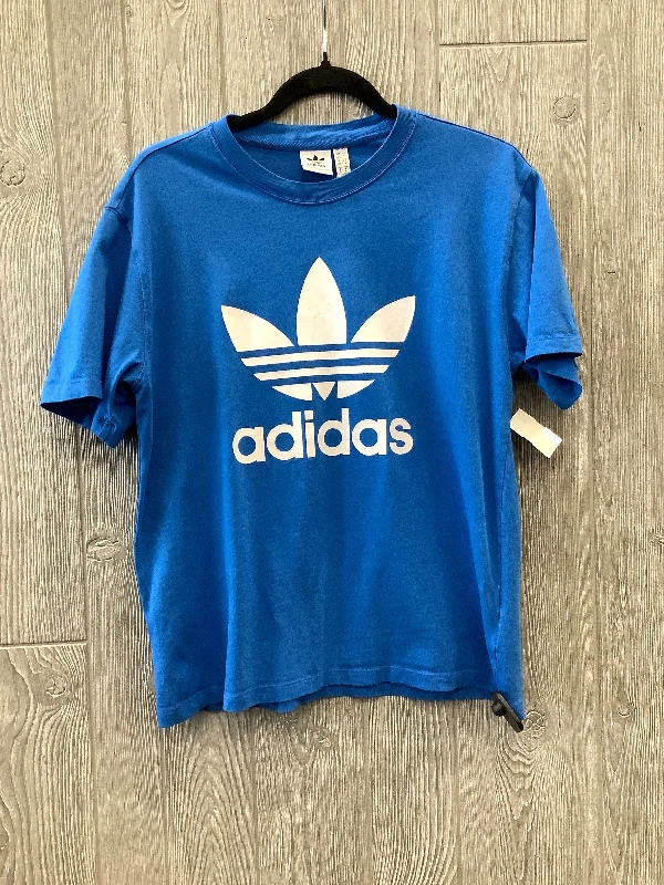 Top Short Sleeve By Adidas In Blue, Size: L