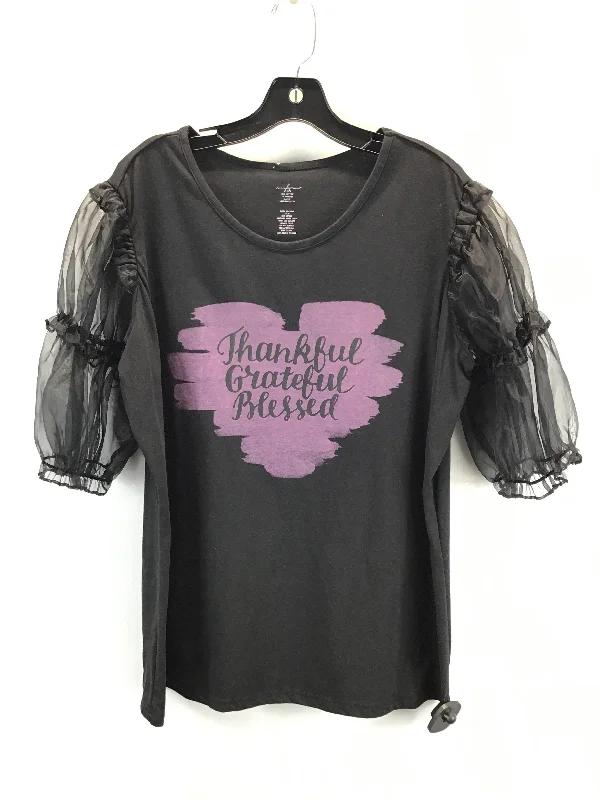 Top Short Sleeve By Ashley Stewart In Black, Size: 1x