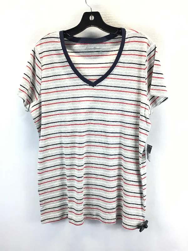 Top Short Sleeve By Eddie Bauer In Striped Pattern, Size: 2x