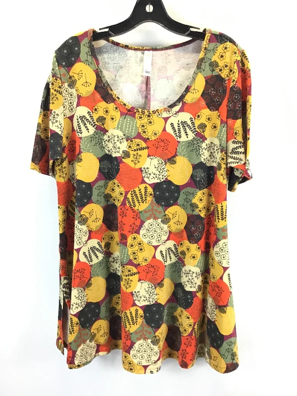 Top Short Sleeve By Lularoe In Multi-colored, Size: L