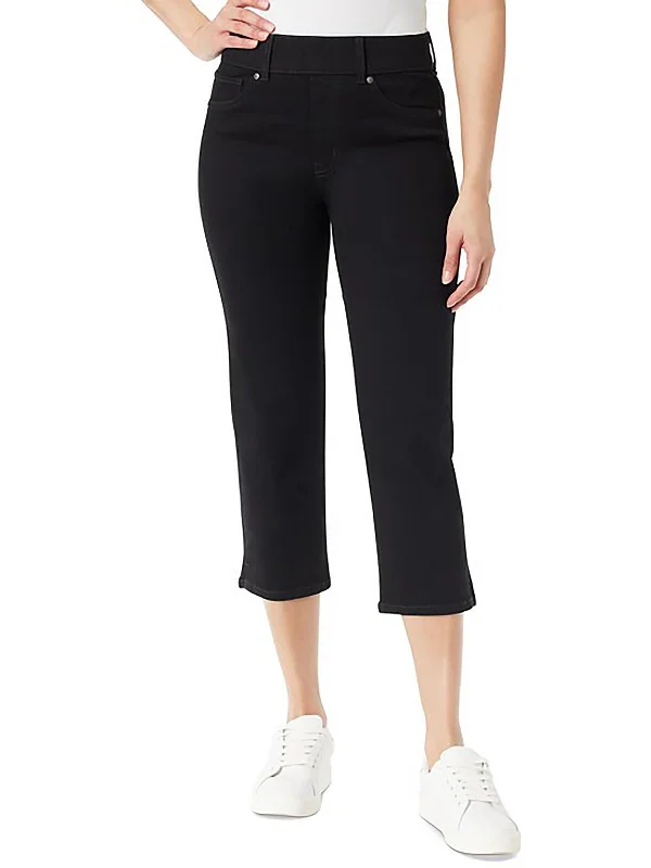 Womens High Rise Stretch Capri Jeans