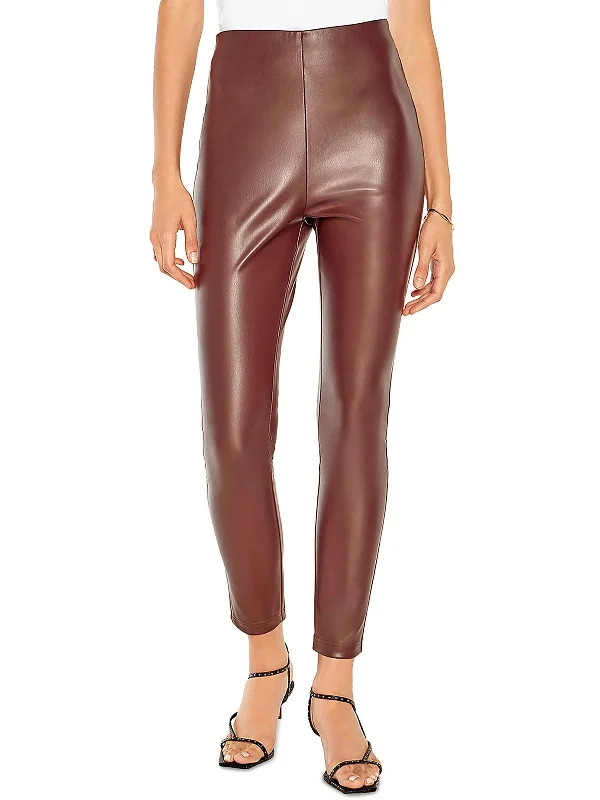 Bianca Womens Faux Leather High Rise Leggings