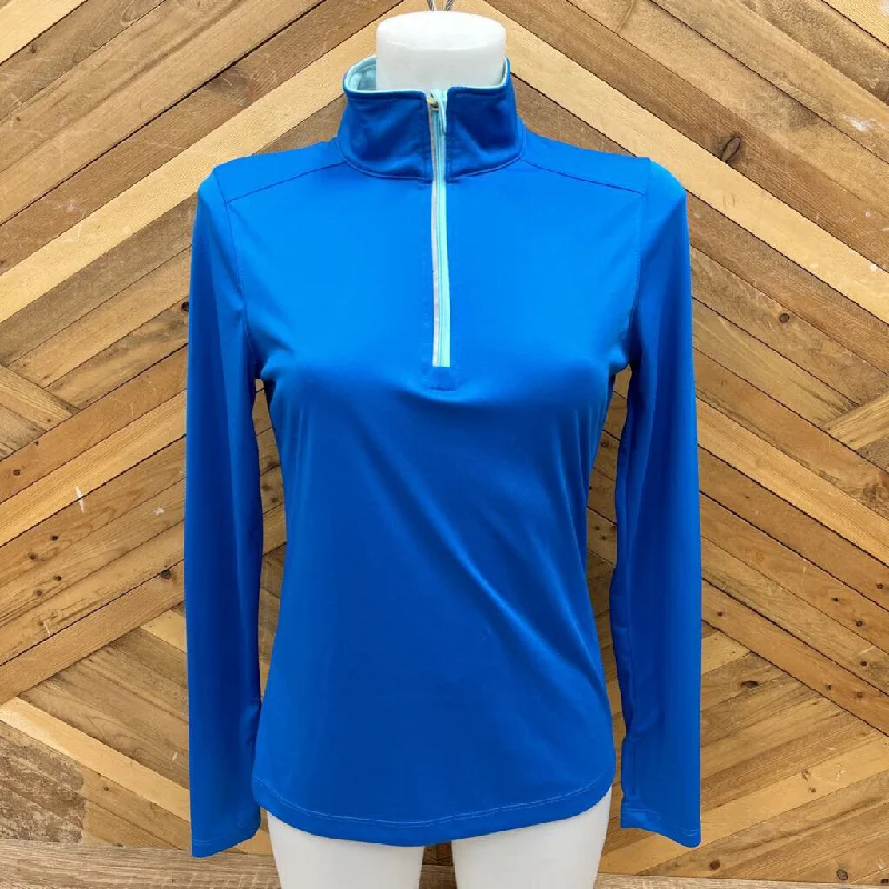 Danskin Now - Women's 1/4-Zip L/S Baselayer Top - MSRP$40: Blue-women-SM