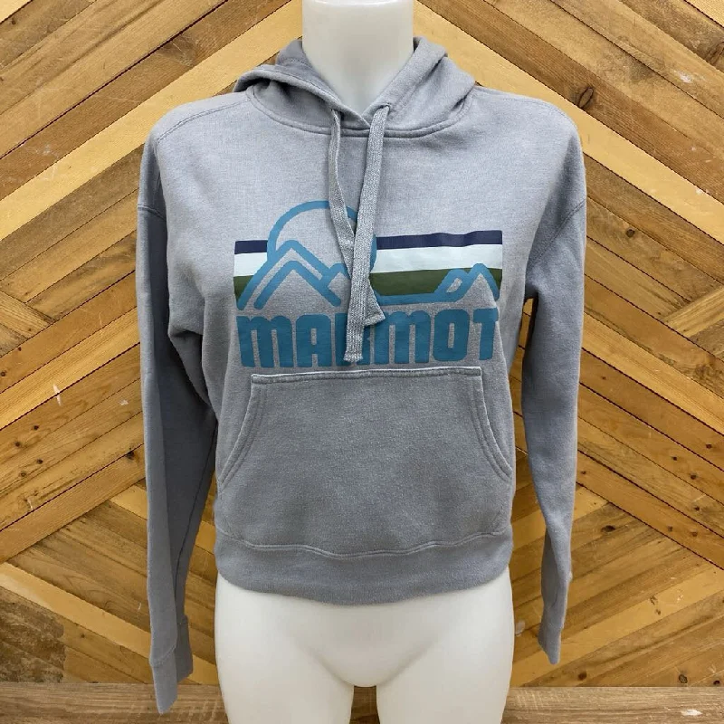 Marmot - Women's Cropped Hoodie - MSRP $85: Grey/Blue-women-XS