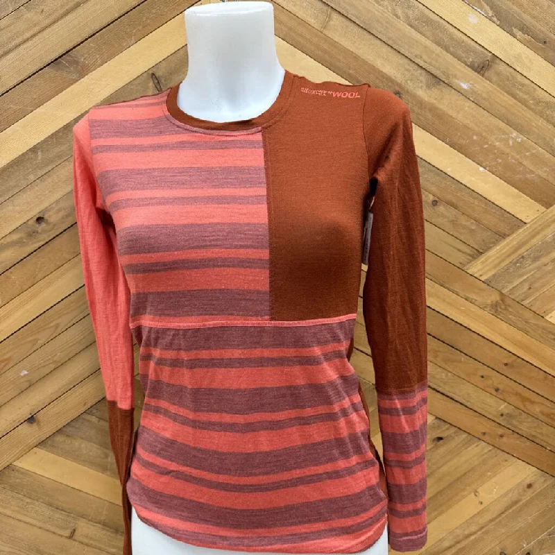 Ortovox - Women's L/S Merino Baselayer Top - MSRP $180: Pink/Brown-women-XS