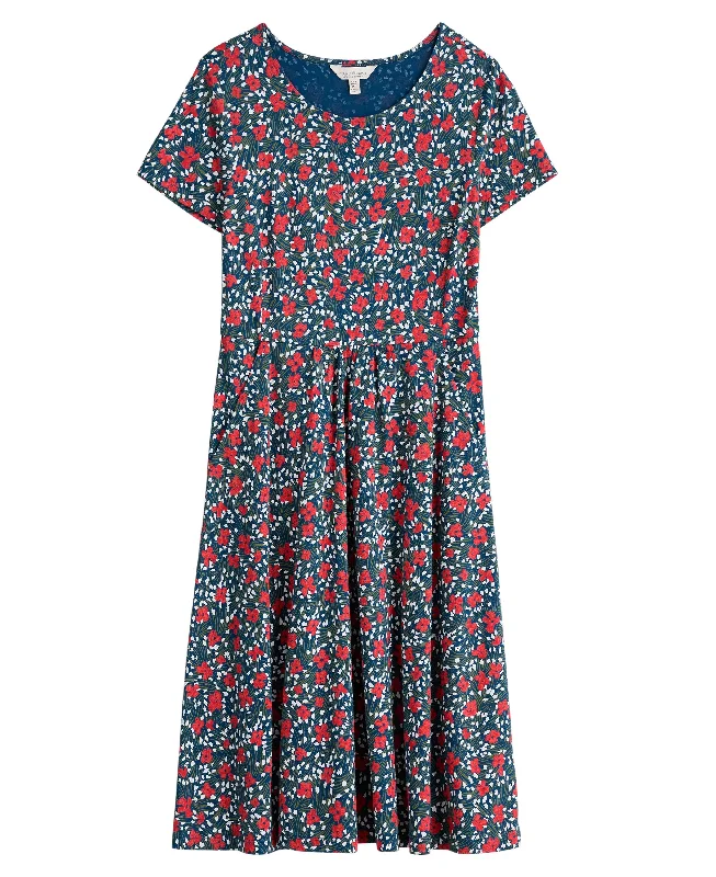 Short Sleeve April Dress - Reed Flower Raincloud