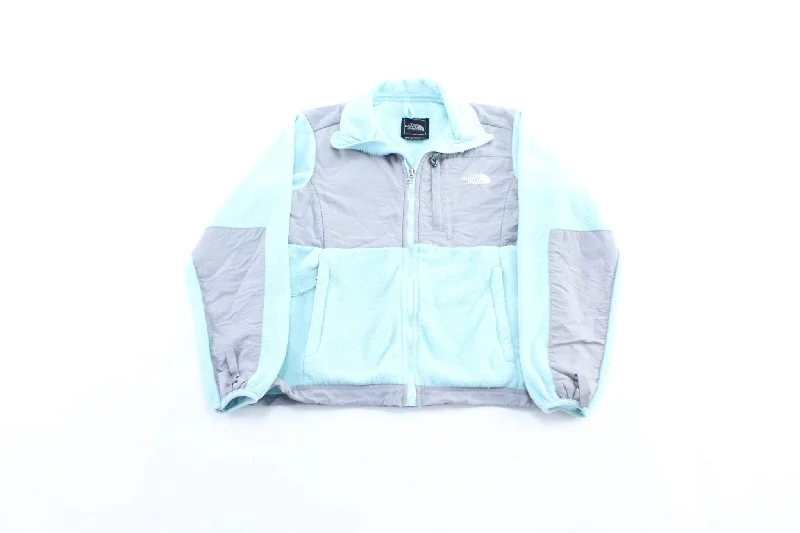 Women's The North Face Tiffany Blue & Grey Fleece Zip Up Jacket