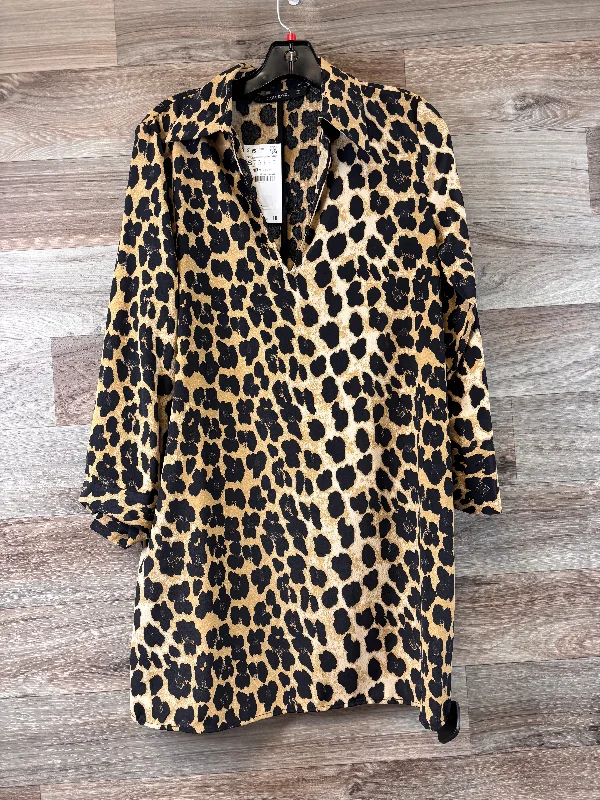 Animal Print Dress Casual Midi Zara Basic, Size S