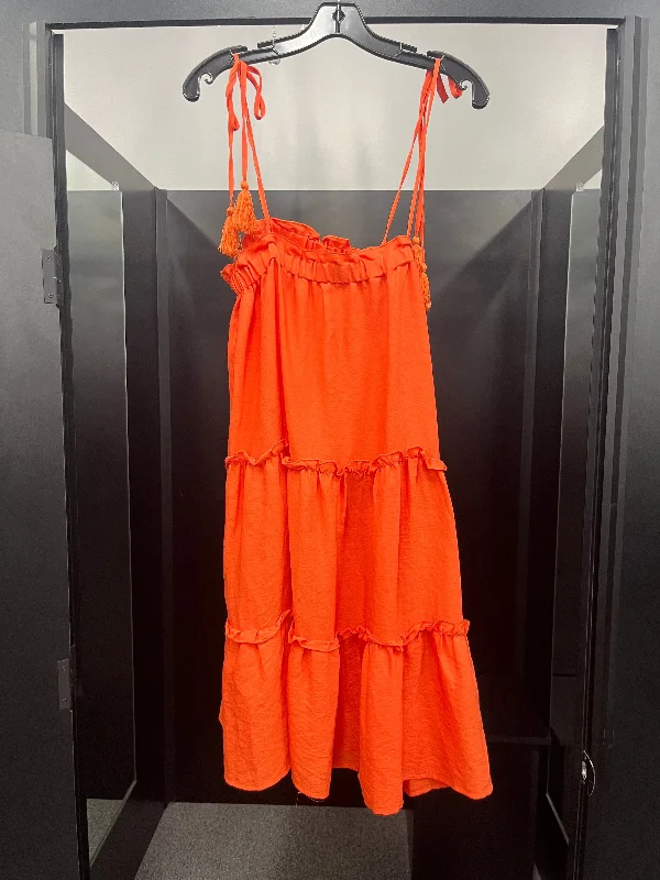 Orange Dress Casual Midi David And dani, Size S