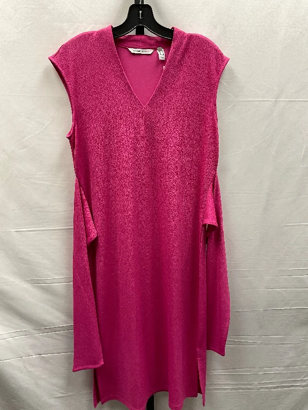 Pink Dress Casual Midi Isaac Mizrahi Live Qvc, Size S