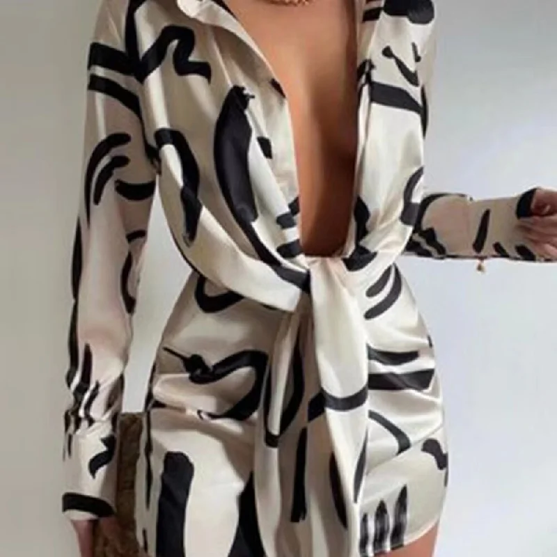 Elegant Luxury Long Sleeve Mini Dress