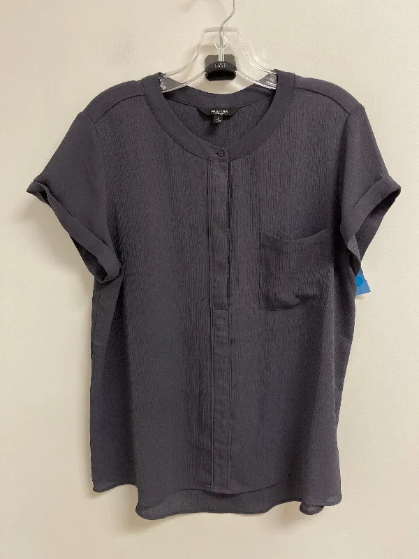 Blouse Short Sleeve By Simply Vera In Grey, Size: L