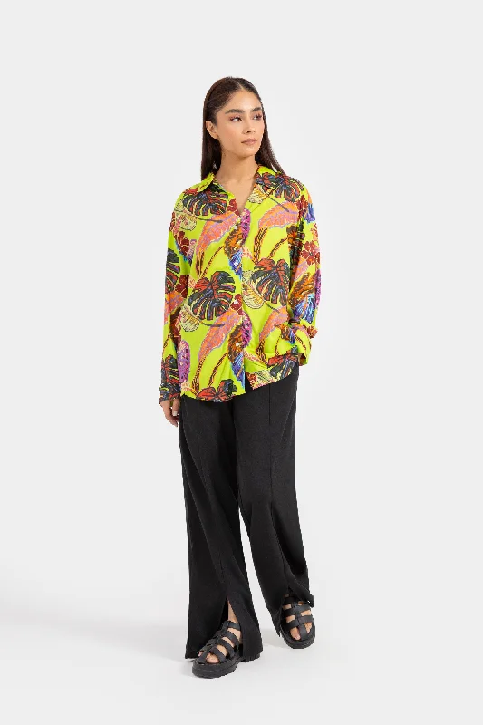 Tropical Leaf Print Shirt