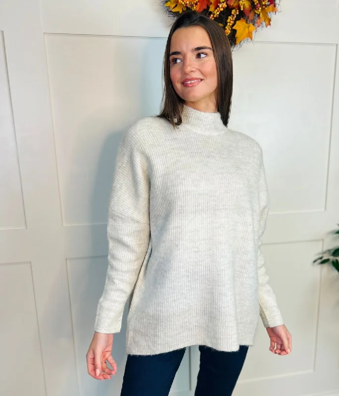 Grey Wool Rich Relaxed Jumper