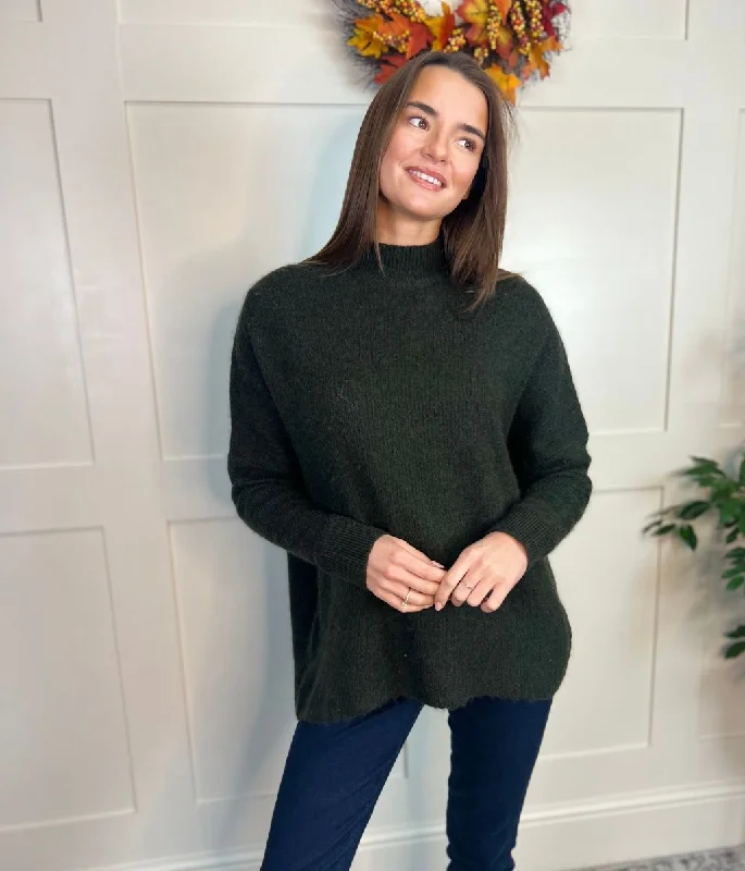 Moss Wool Rich Relaxed Jumper