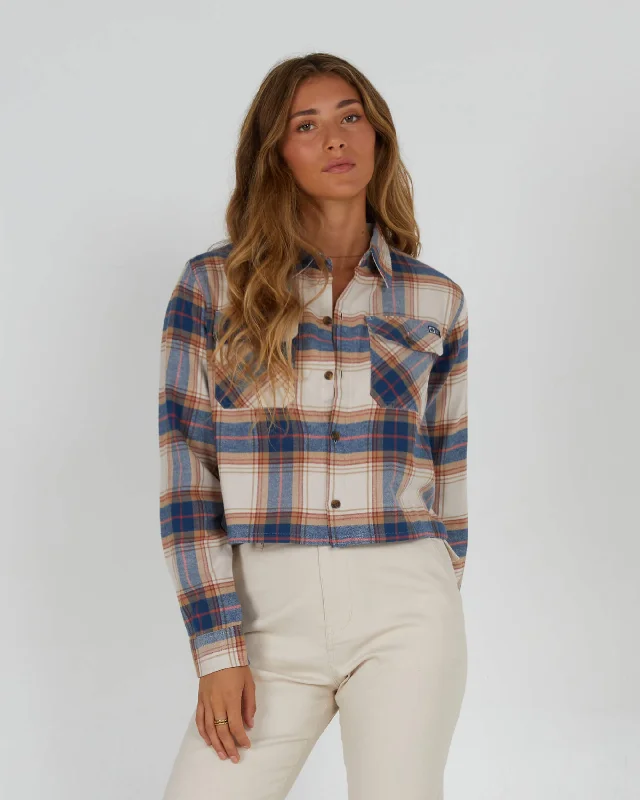 Stay Golden Crop Flannel - Natural